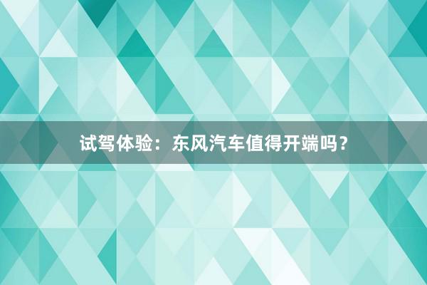 试驾体验：东风汽车值得开端吗？